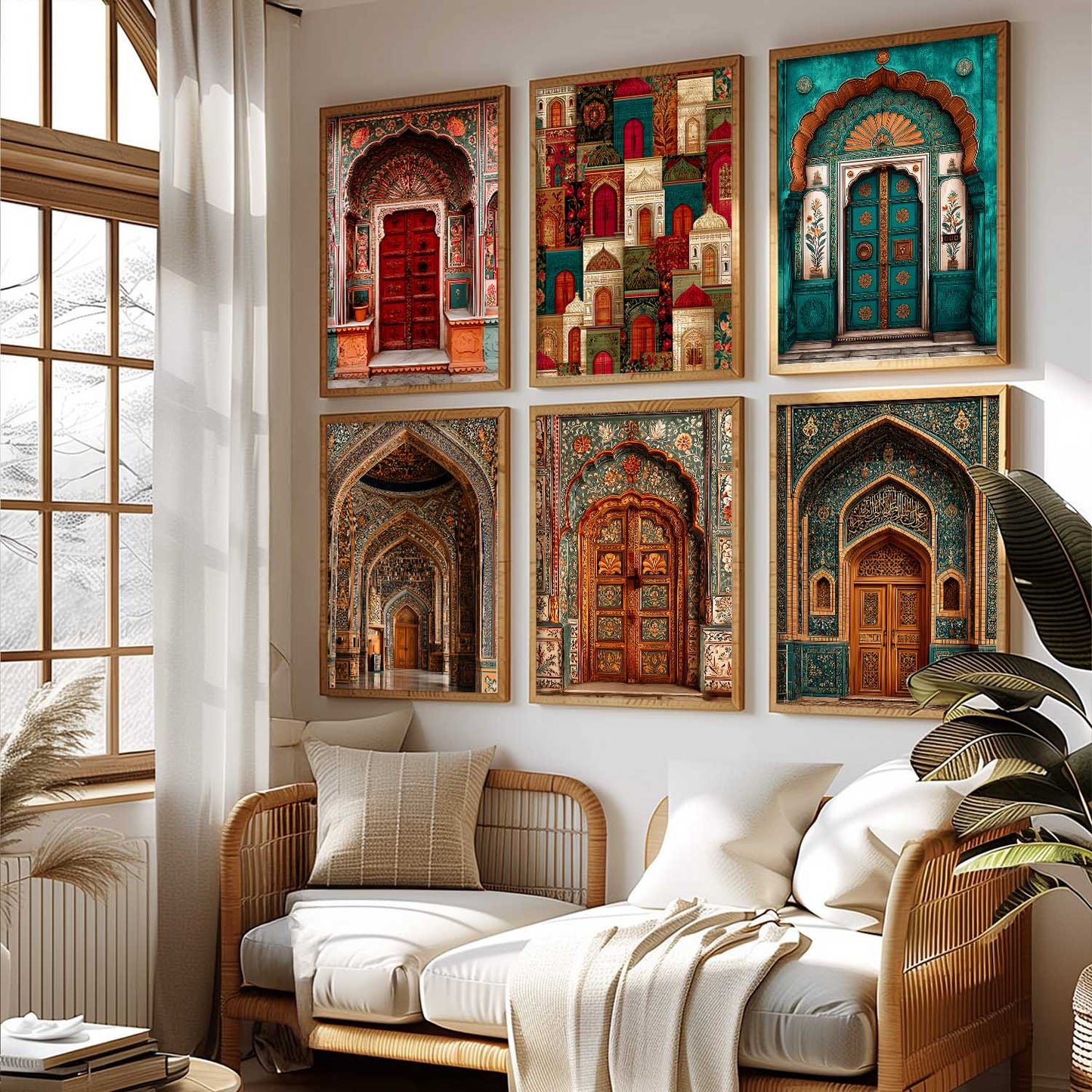 Traditional Wall Art Paintings with Frame for Living Room Bedroom