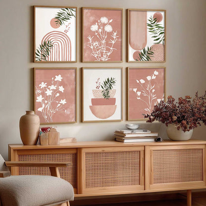 Boho Wall Art Paintings with Frame for Living Room  Bedroom