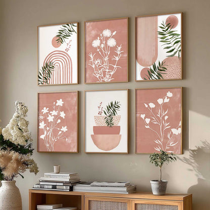 Boho Wall Art Paintings with Frame for Living Room  Bedroom