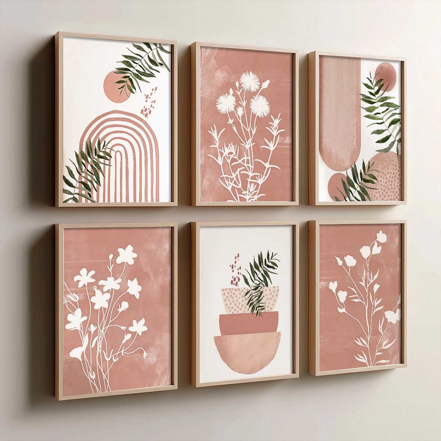 Boho Wall Art Paintings with Frame for Living Room  Bedroom