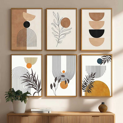 Boho Wall Art Paintings with Frame for Living Room  Bedroom