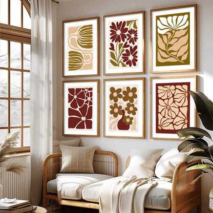 Floral Wall Art Paintings with Frame for Living Room Bedroom