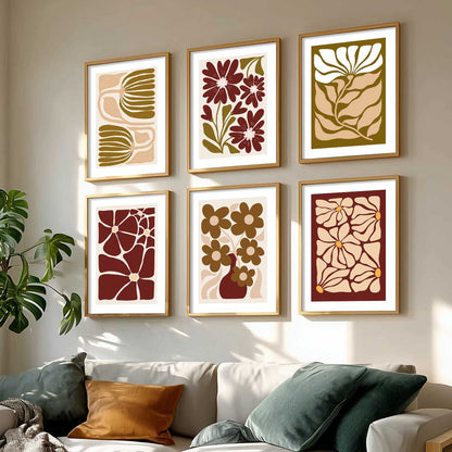 Floral Wall Art Paintings with Frame for Living Room Bedroom