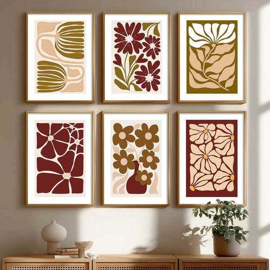 Floral Wall Art Paintings with Frame for Living Room Bedroom