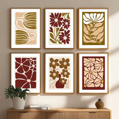 Floral Wall Art Paintings with Frame for Living Room Bedroom