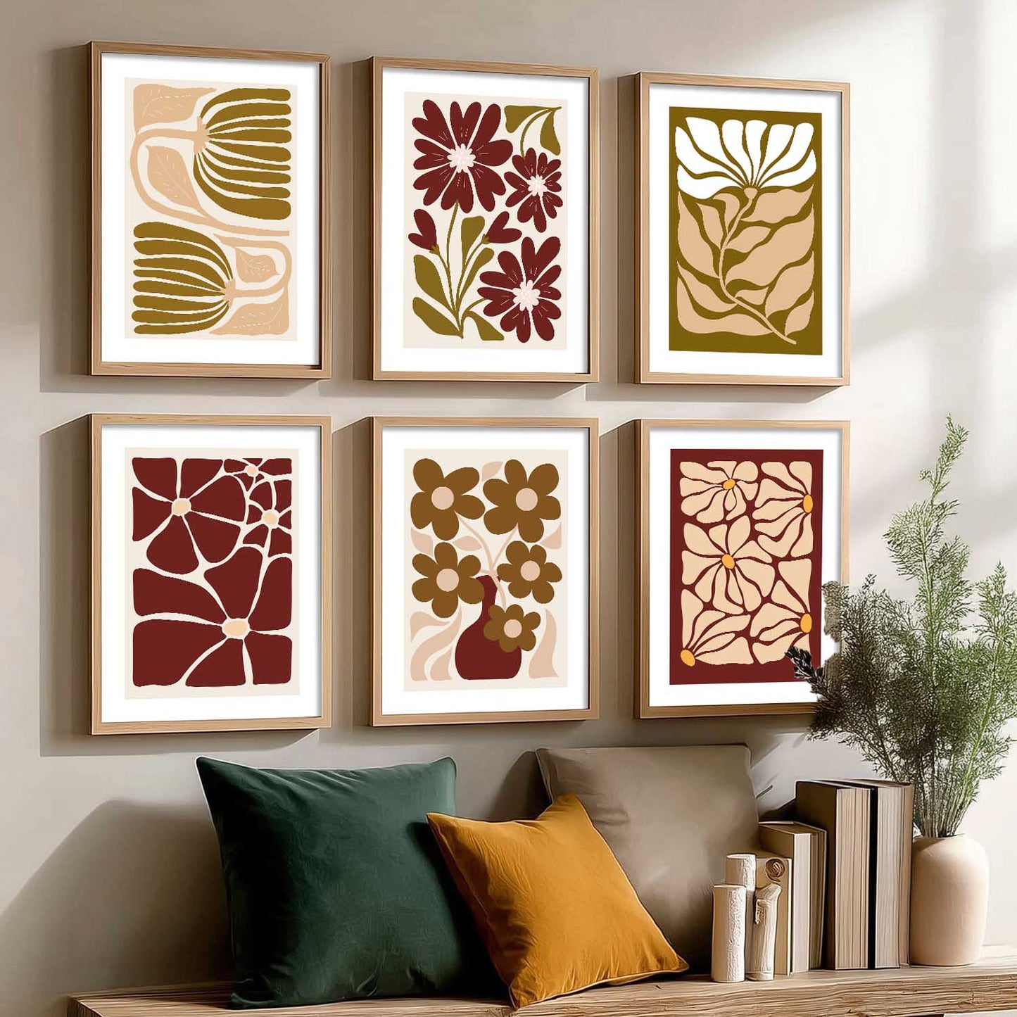 Floral Wall Art Paintings with Frame for Living Room Bedroom