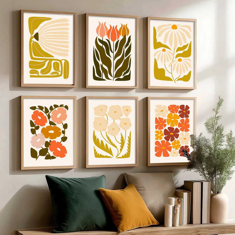 Botanical Framed Wall Art Prints | Set of 6 | Home Decor