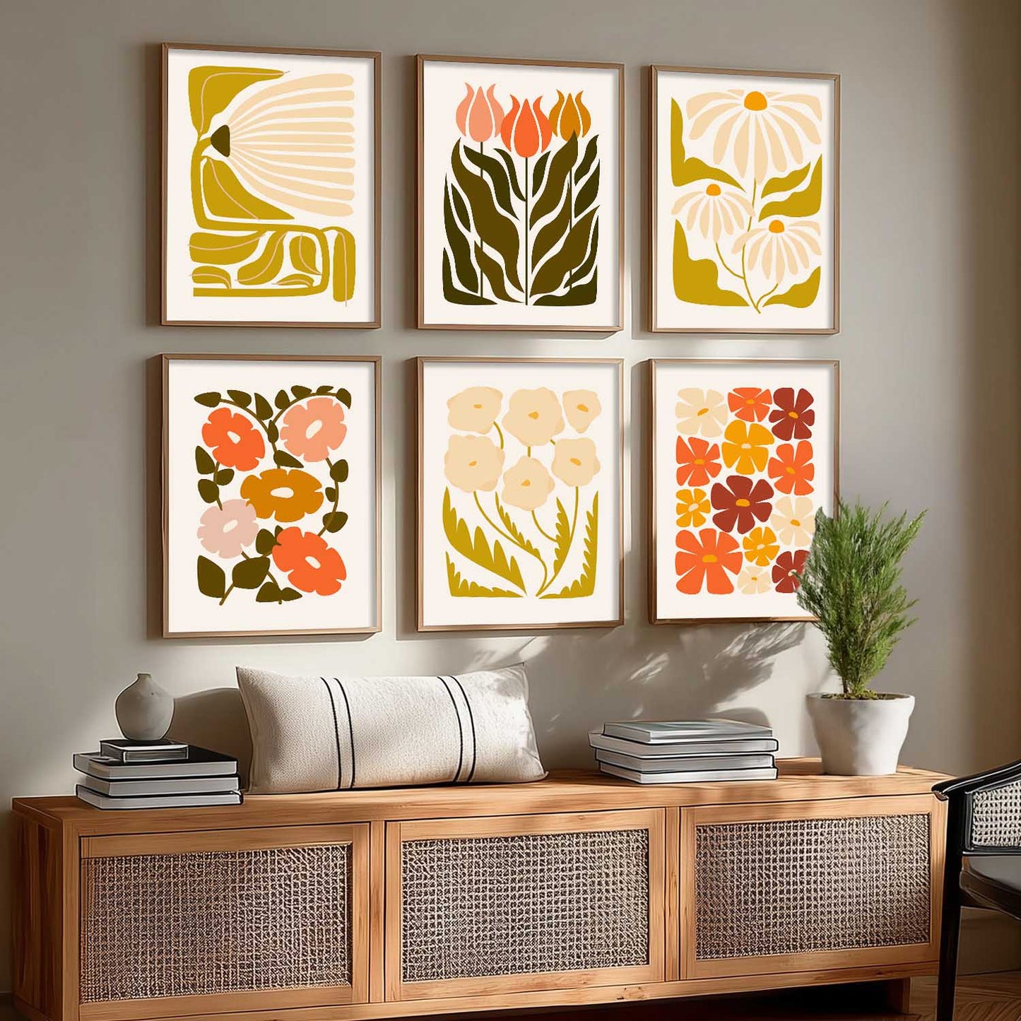 Botanical Wall Art Paintings with Frame for Living Room Bedroom