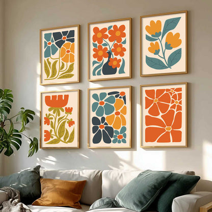 Floral Wall Art Paintings with Frame for Living Room  Bedroom
