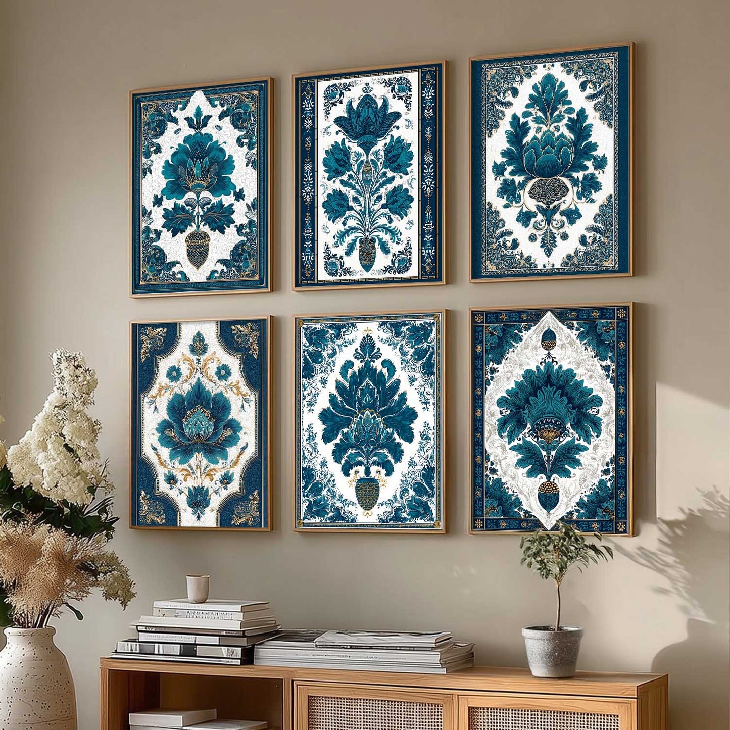 Traditional Pichwai Wall Art Paintings with Frame for Living Room Bedroom