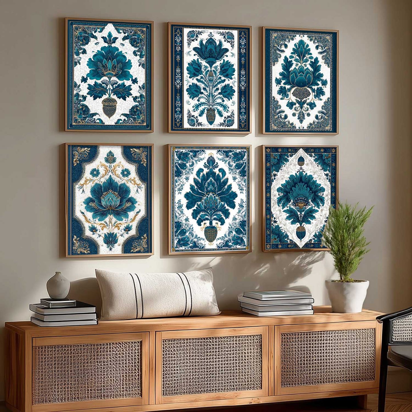 Traditional Pichwai Wall Art Paintings with Frame for Living Room Bedroom