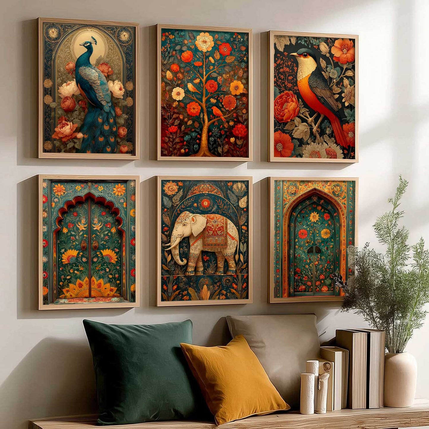 Traditional Madhubani Wall Art Paintings with Frame for Living Room  Bedroom