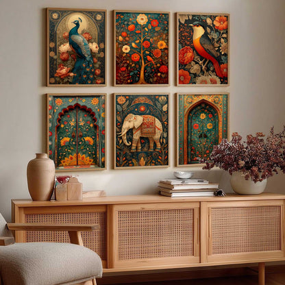 Traditional Madhubani Wall Art Paintings with Frame for Living Room  Bedroom