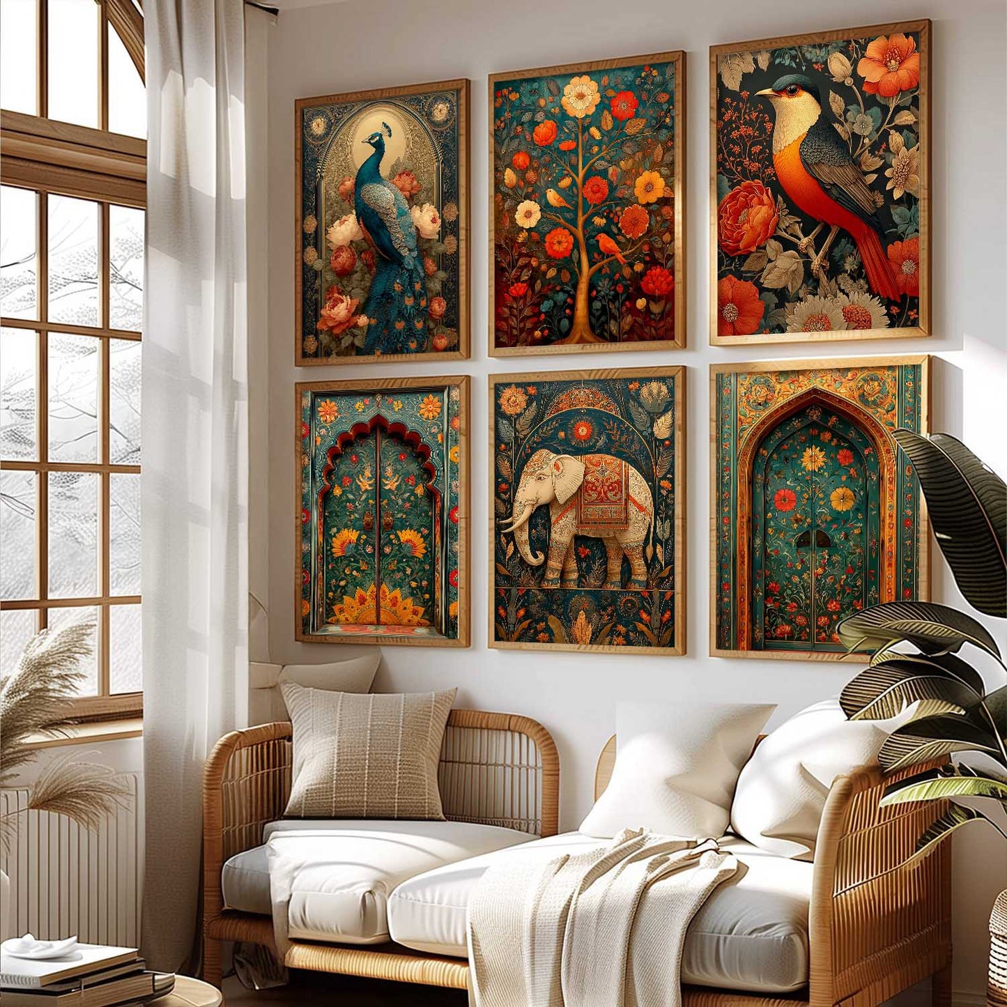 Traditional Madhubani Wall Art Paintings with Frame for Living Room  Bedroom