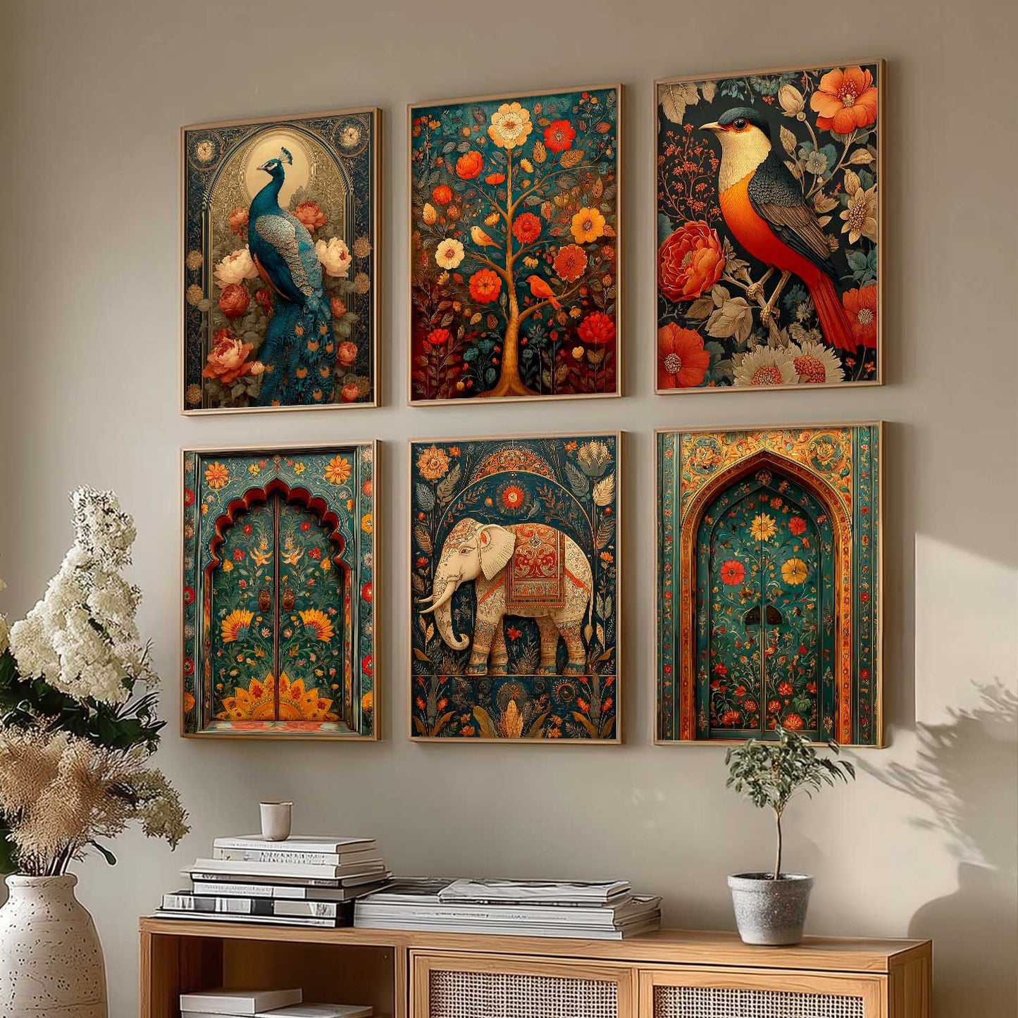 Traditional Madhubani Wall Art Paintings with Frame for Living Room  Bedroom
