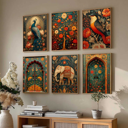 Traditional Madhubani Wall Art Paintings with Frame for Living Room  Bedroom