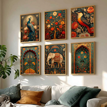Traditional Madhubani Wall Art Paintings with Frame for Living Room  Bedroom