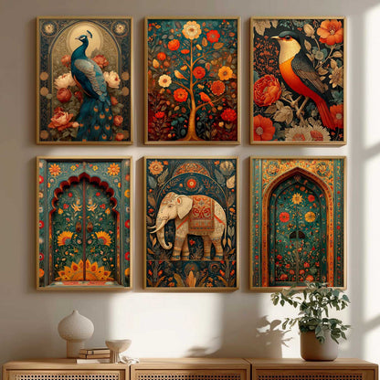 Traditional Madhubani Wall Art Paintings with Frame for Living Room  Bedroom
