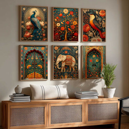 Traditional Madhubani Wall Art Paintings with Frame for Living Room  Bedroom