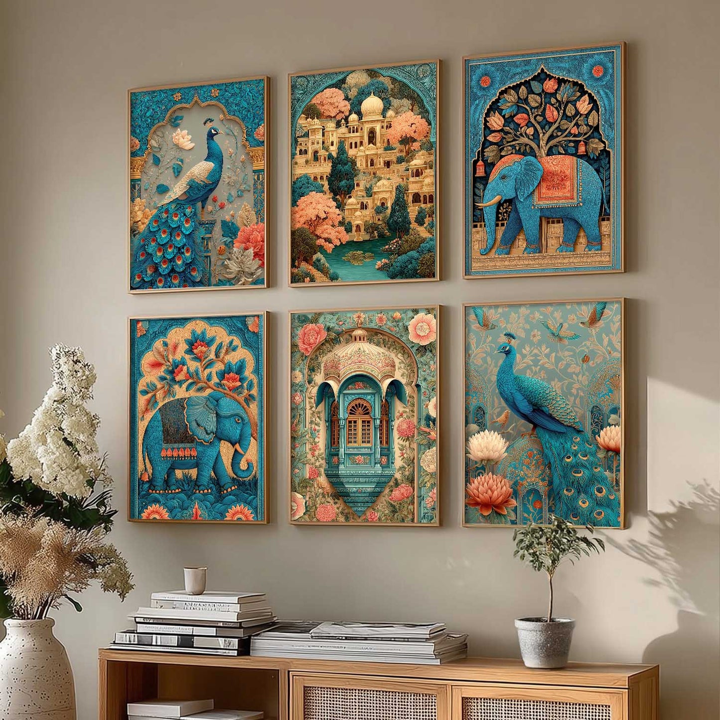 Traditional Wall Art Paintings with Frame for Living Room  Bedroom