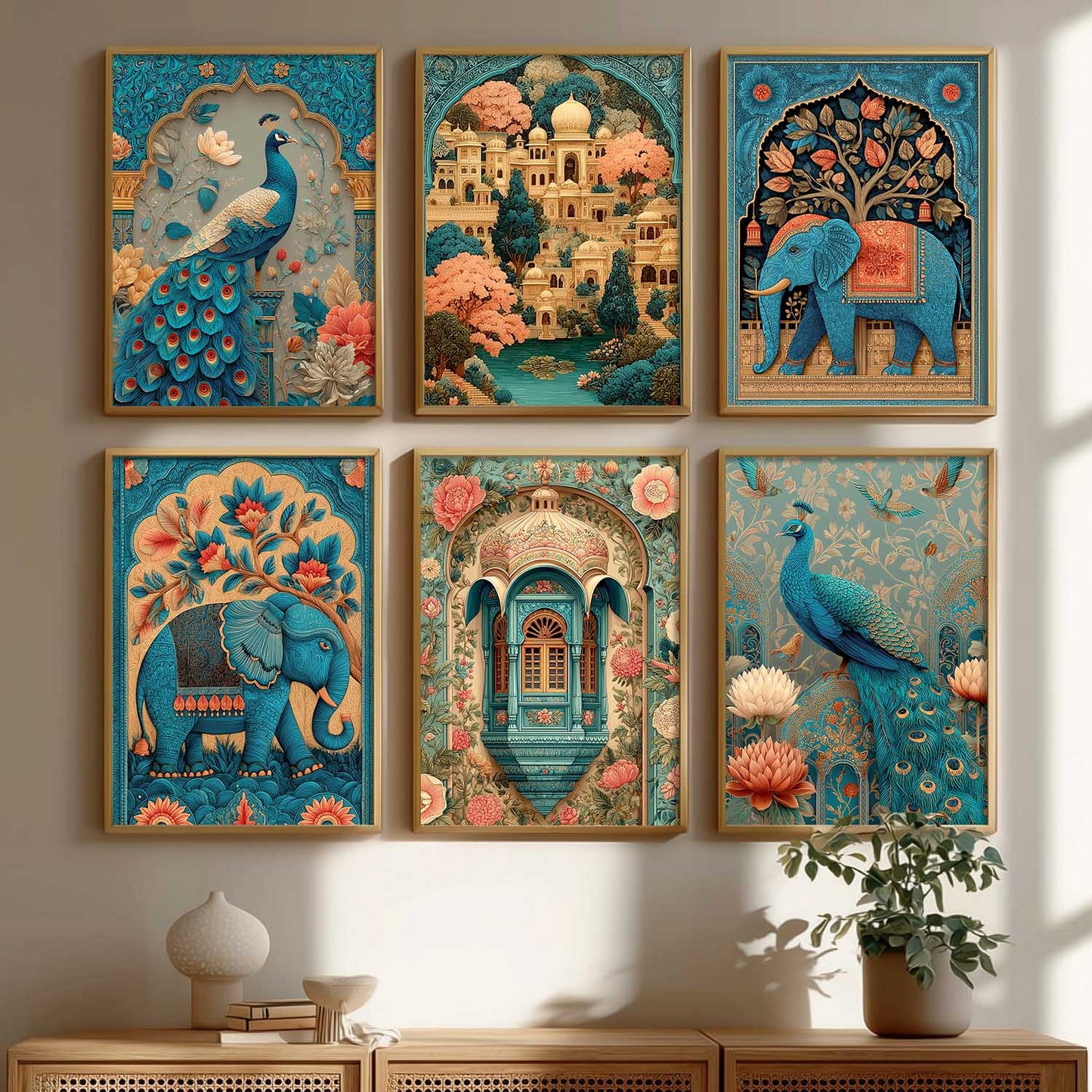 Traditional Wall Art Paintings with Frame for Living Room  Bedroom