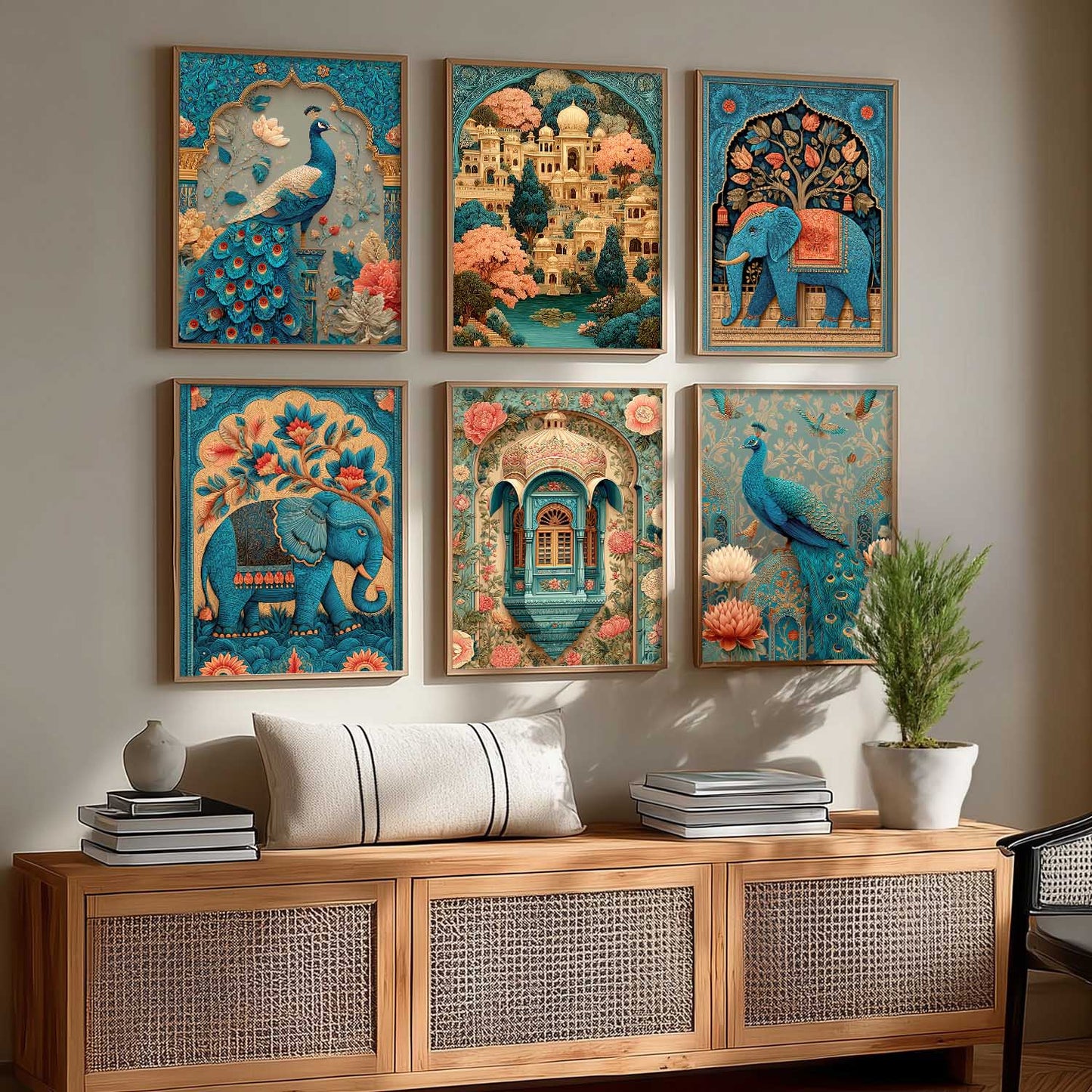 Traditional Wall Art Paintings with Frame for Living Room  Bedroom