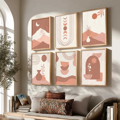Boho Framed Wall Art Prints | Set of 6 | Home Decor