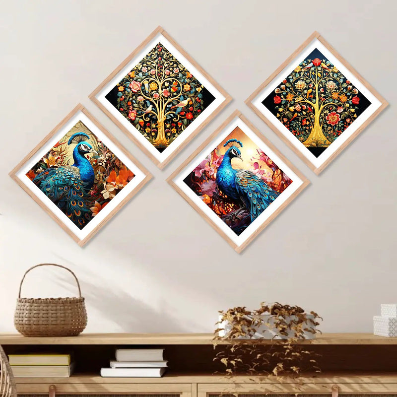 Modern Art Framed Print Combo for Home Living Room Office Wall Decor by Kotart store