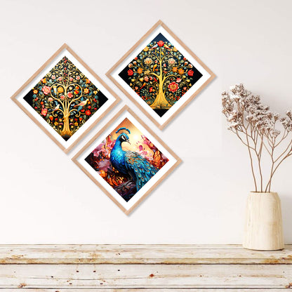 Modern Art Framed Print Combo for Home Living Room Office Wall Decor