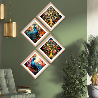 Modern Art Framed Print Combo for Home Living Room Office Wall Decor