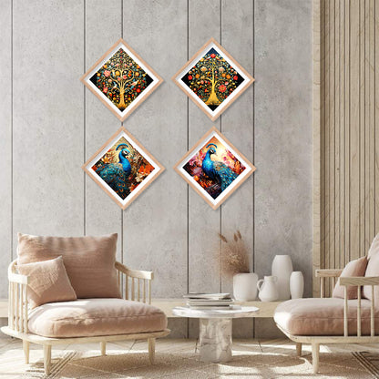 Modern Art Framed Print Combo for Home Living Room Office Wall Decor