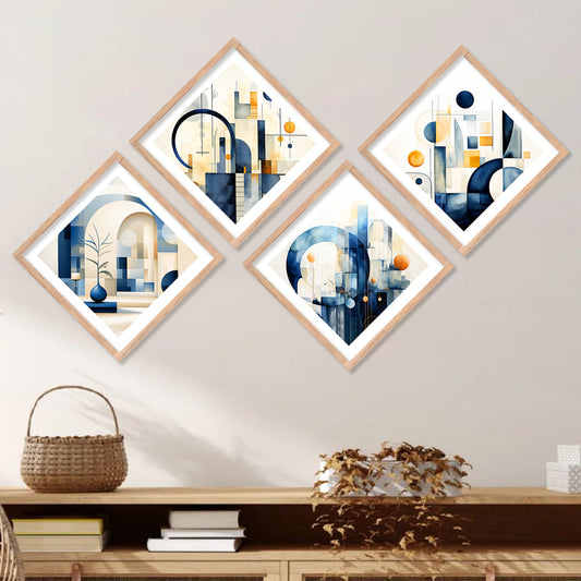 Modern Art Framed Print Combo for Home Living Room Office Wall Decor