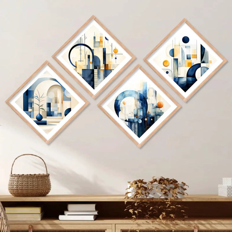 Modern Art Framed Print Combo for Home Living Room Office Wall Decor by Kotart store