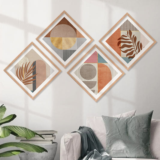 Modern Art Framed Print Combo for Home Living Room Office Wall Decor