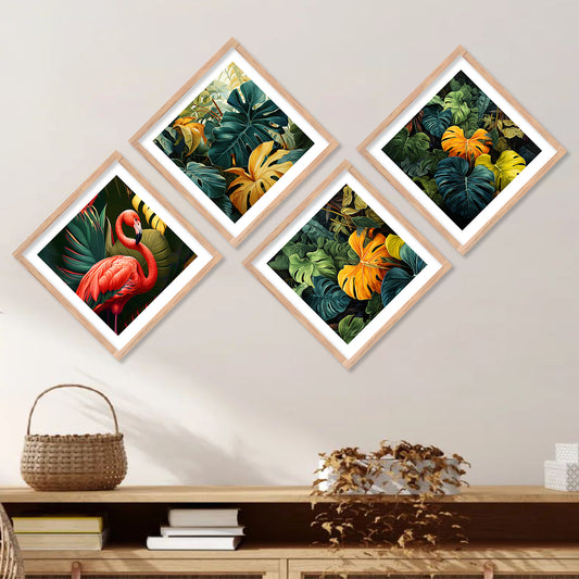 Modern Art Framed Print Combo for Home Living Room Office Wall Decor