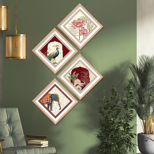 Modern Art Framed Print Combo for Home Living Room Office Wall Decor