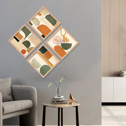 Modern Art Framed Print Combo for Home Living Room Office Wall Decor