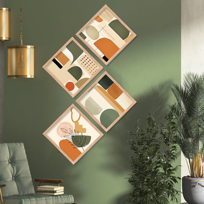 Modern Art Framed Print Combo for Home Living Room Office Wall Decor