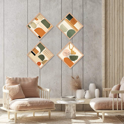 Modern Art Framed Print Combo for Home Living Room Office Wall Decor