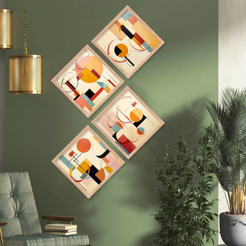 Modern Art Framed Print Combo for Home Living Room Office Wall Decor