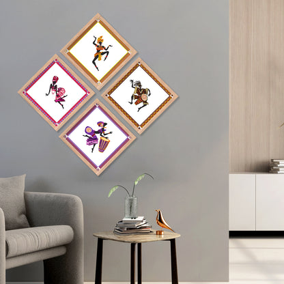 African Tribal Art Framed Print Combo for Home Living Room Office Wall Decor