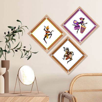 African Tribal Art Framed Print Combo for Home Living Room Office Wall Decor