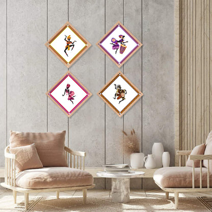 African Tribal Art Framed Print Combo for Home Living Room Office Wall Decor