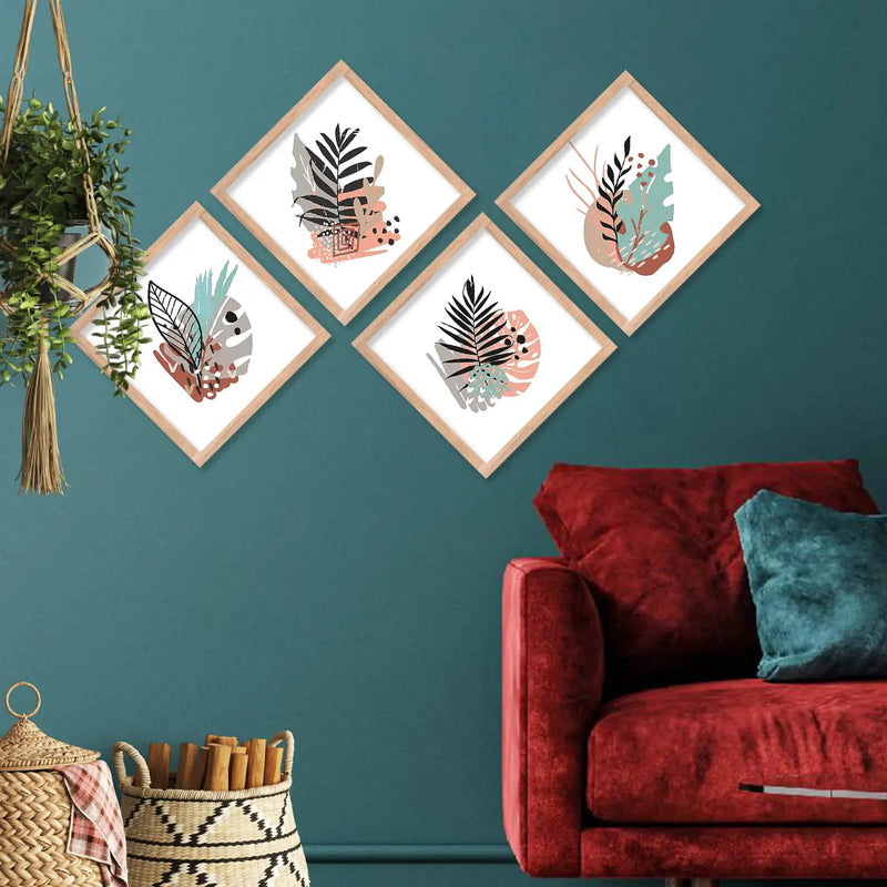 Nature Inspired Framed Print Combo for Home Living Room Office Wall Decor