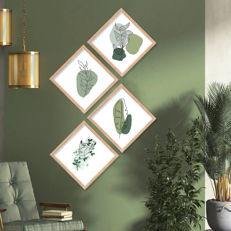 Nature Inspired Framed Print Combo for Home Living Room Office Wall Decor
