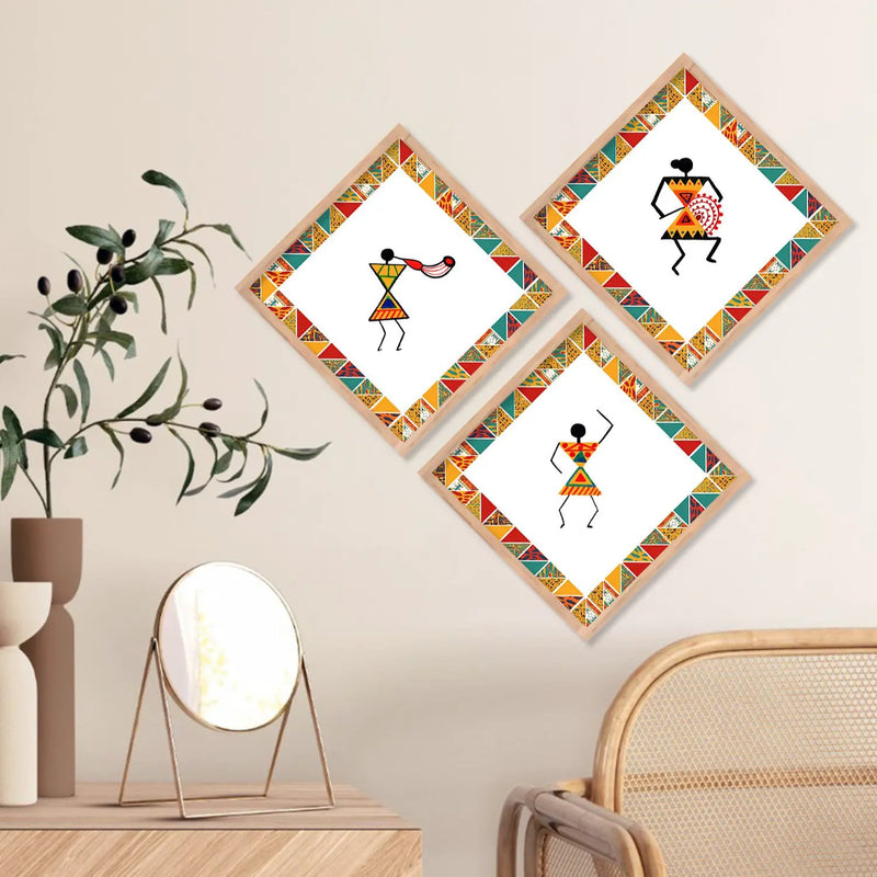 Tribal Woman Art Framed Print Combo for Home Living Room Office Wall Decor by Kotart store