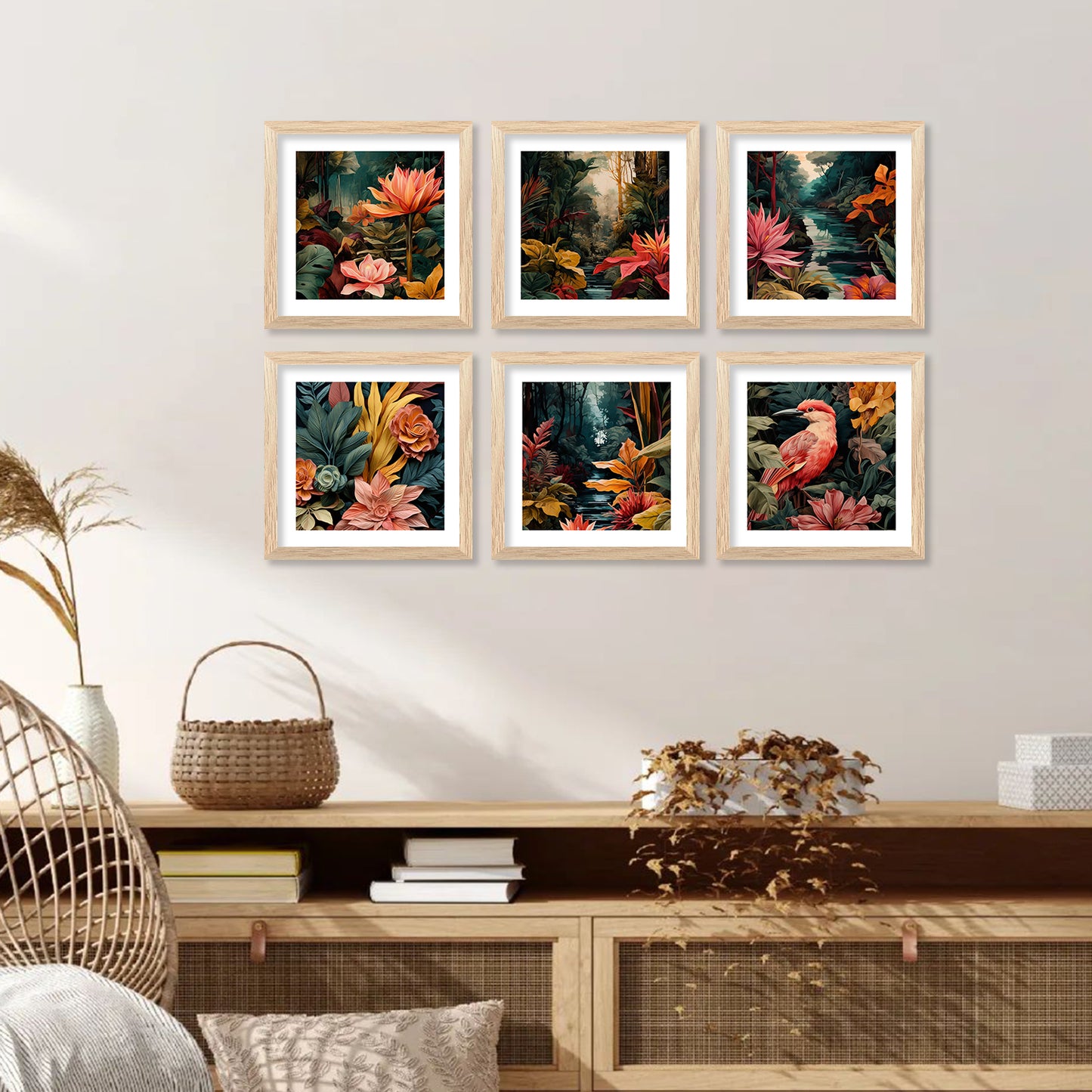 Nature Inspired Modern Art Paintings with Frame for Living Room Bedroo -  Kotart