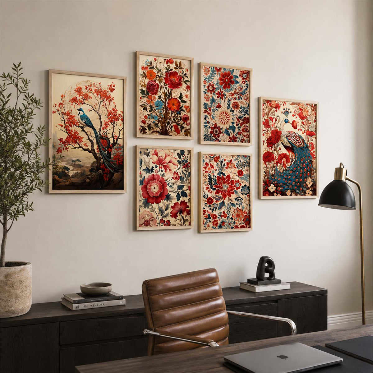 Nature Inspired Art Prints with Frame for Living Room Bedroom Home and Office Wall Decor Set of 6