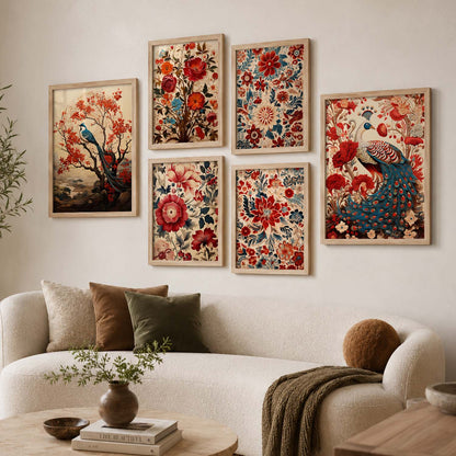 Nature Inspired Art Prints with Frame for Living Room Bedroom Home and Office Wall Decor Set of 6