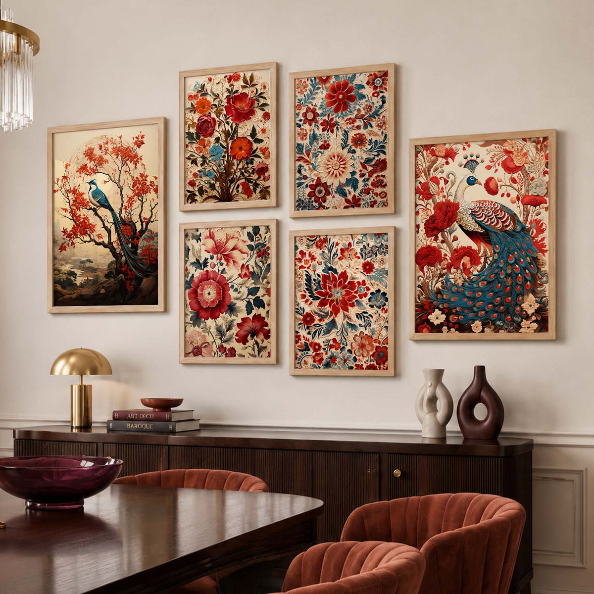 Nature Inspired Art Prints with Frame for Living Room Bedroom Home and Office Wall Decor Set of 6